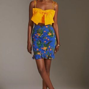 Farm Rio x Anthropologie Ruched Mini Skirt